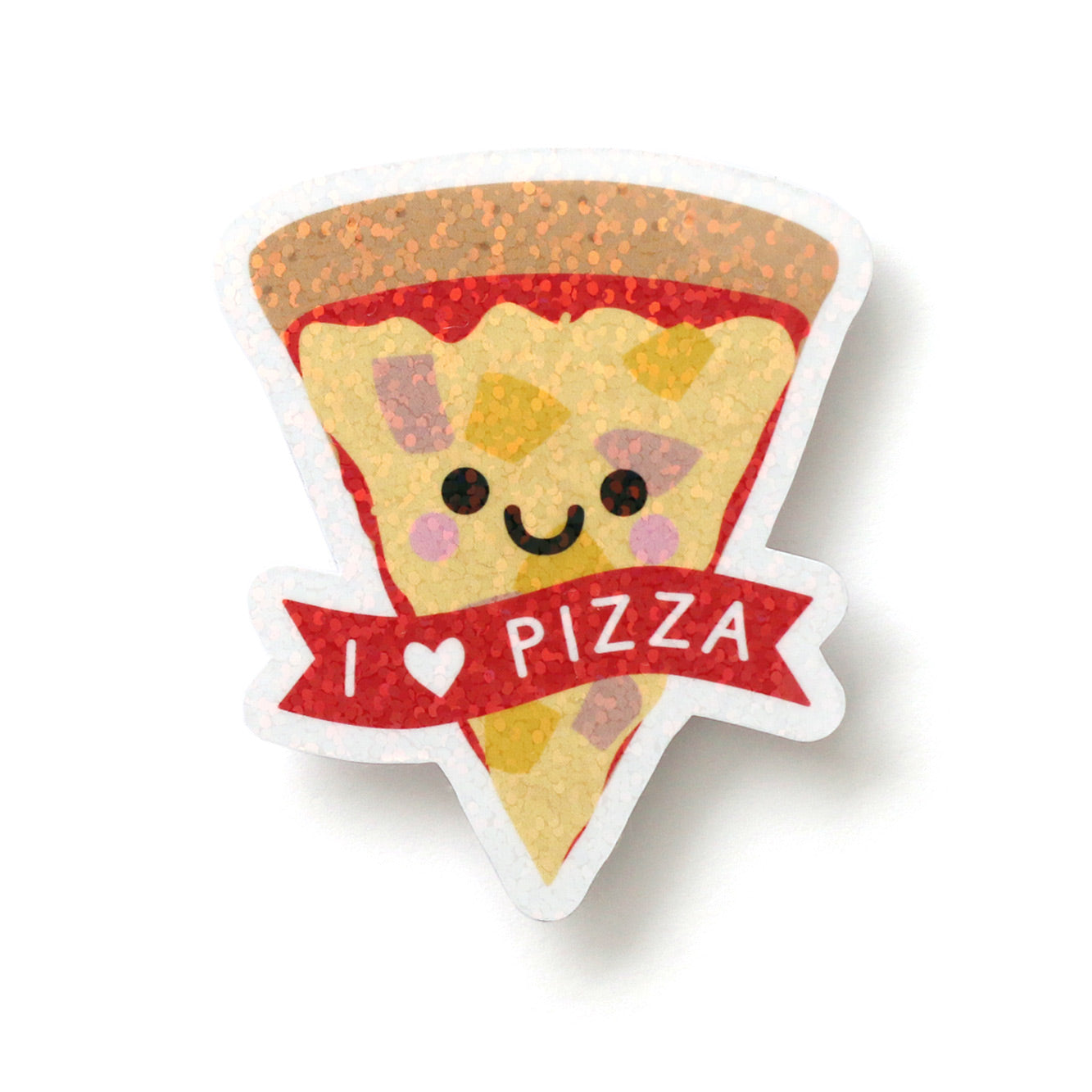 Kawaii holographic pizza hawaiian illustrated by hannahdoodle