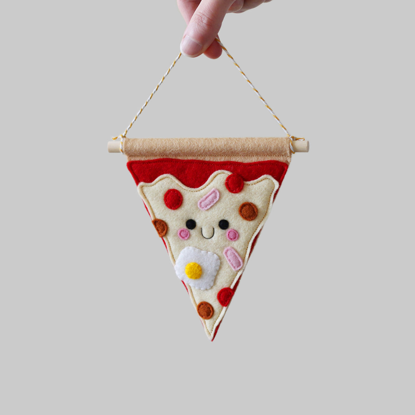 Happy Pizza Felt Slice for Room Decor hannahdoodle