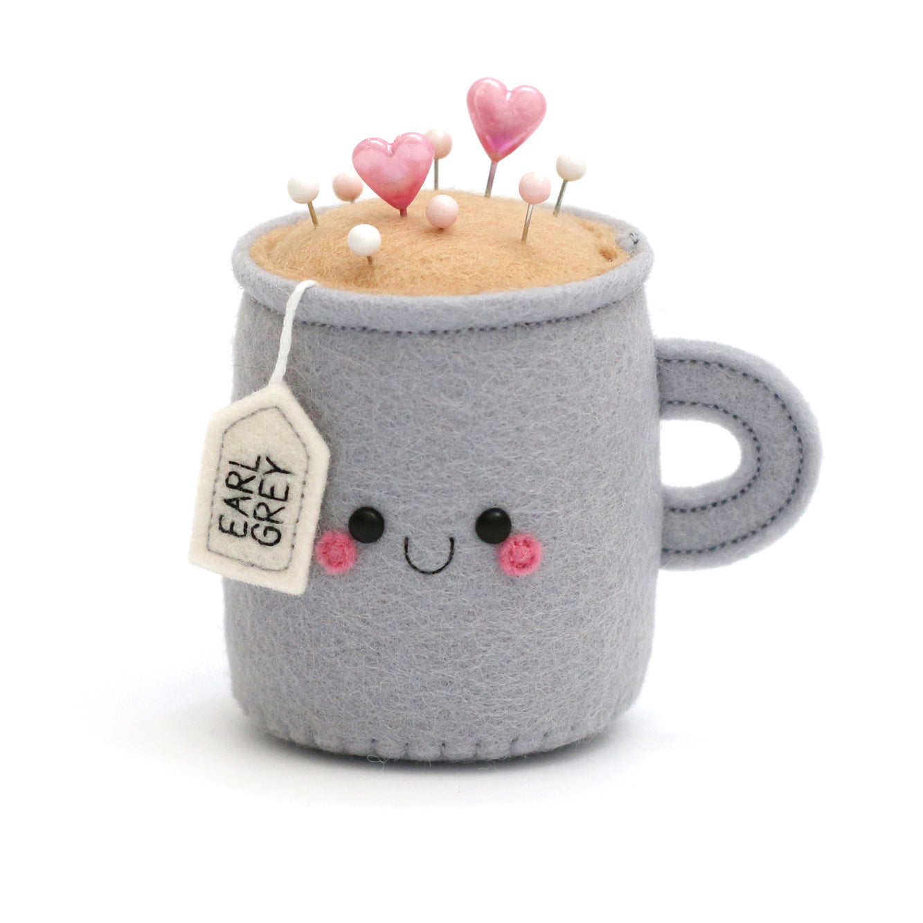 Kawaii Earl Grey Teacup Pincushion by hannahdoodle