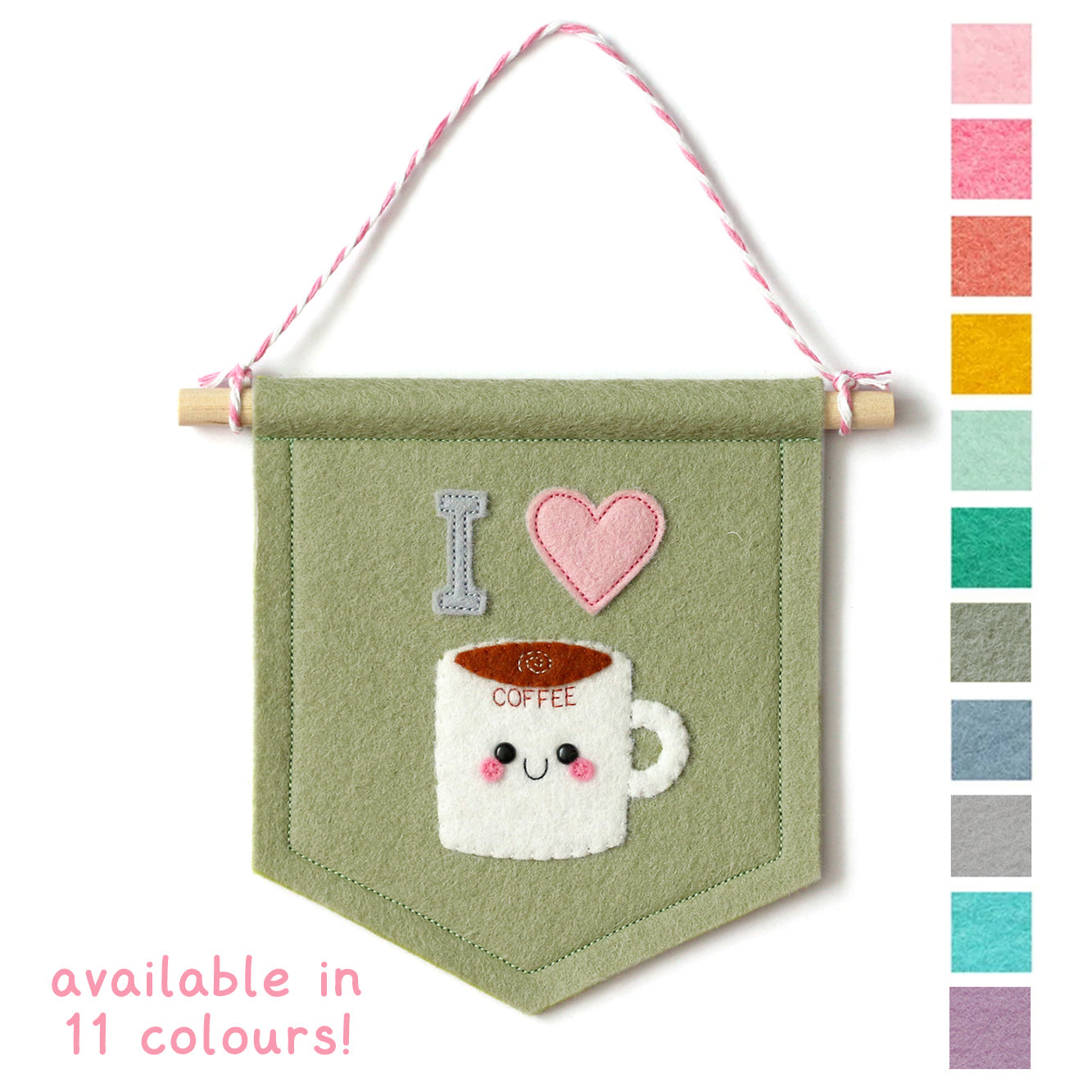 I Love Coffee Banner - Available in 10 colours