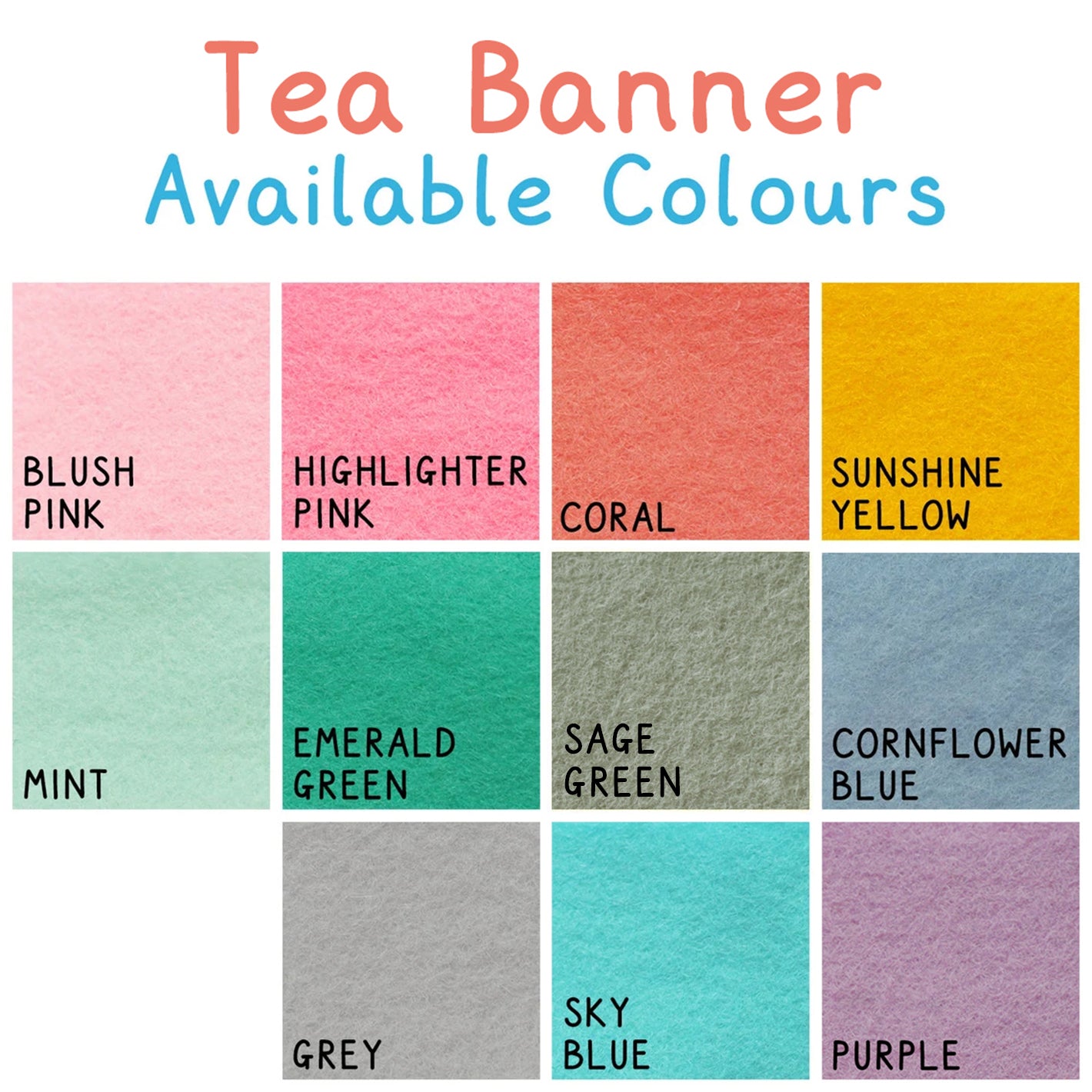 I Love Tea Banner - Available in 11 colours