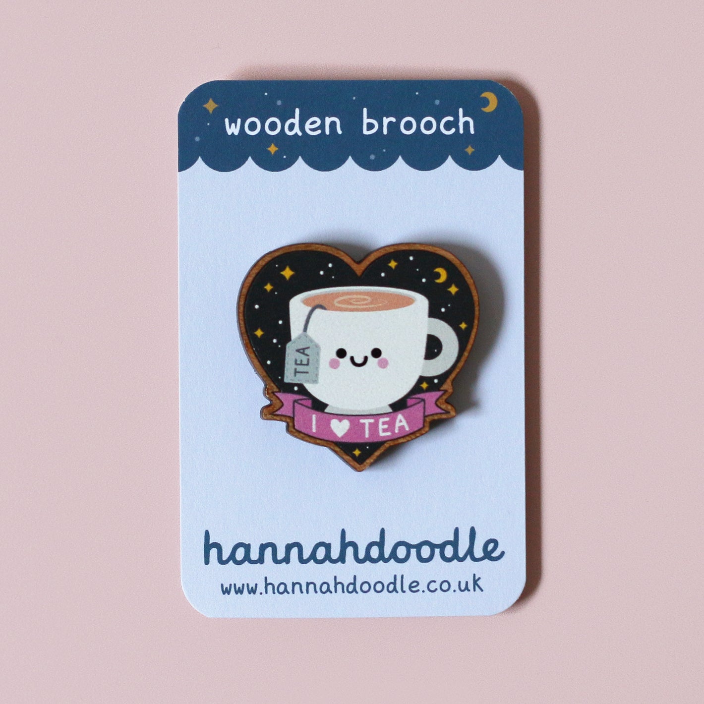 Tea Wooden Pin Badge