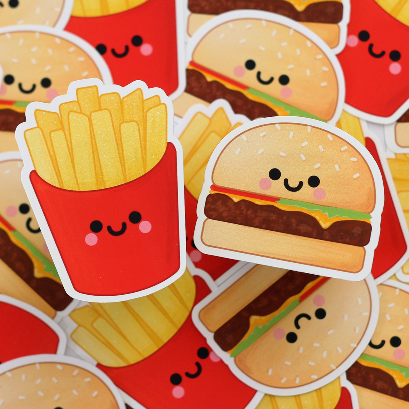 Burger and French Fries Sticker Set