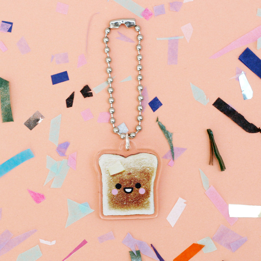 toast clear acrylic charm kawaii accessory