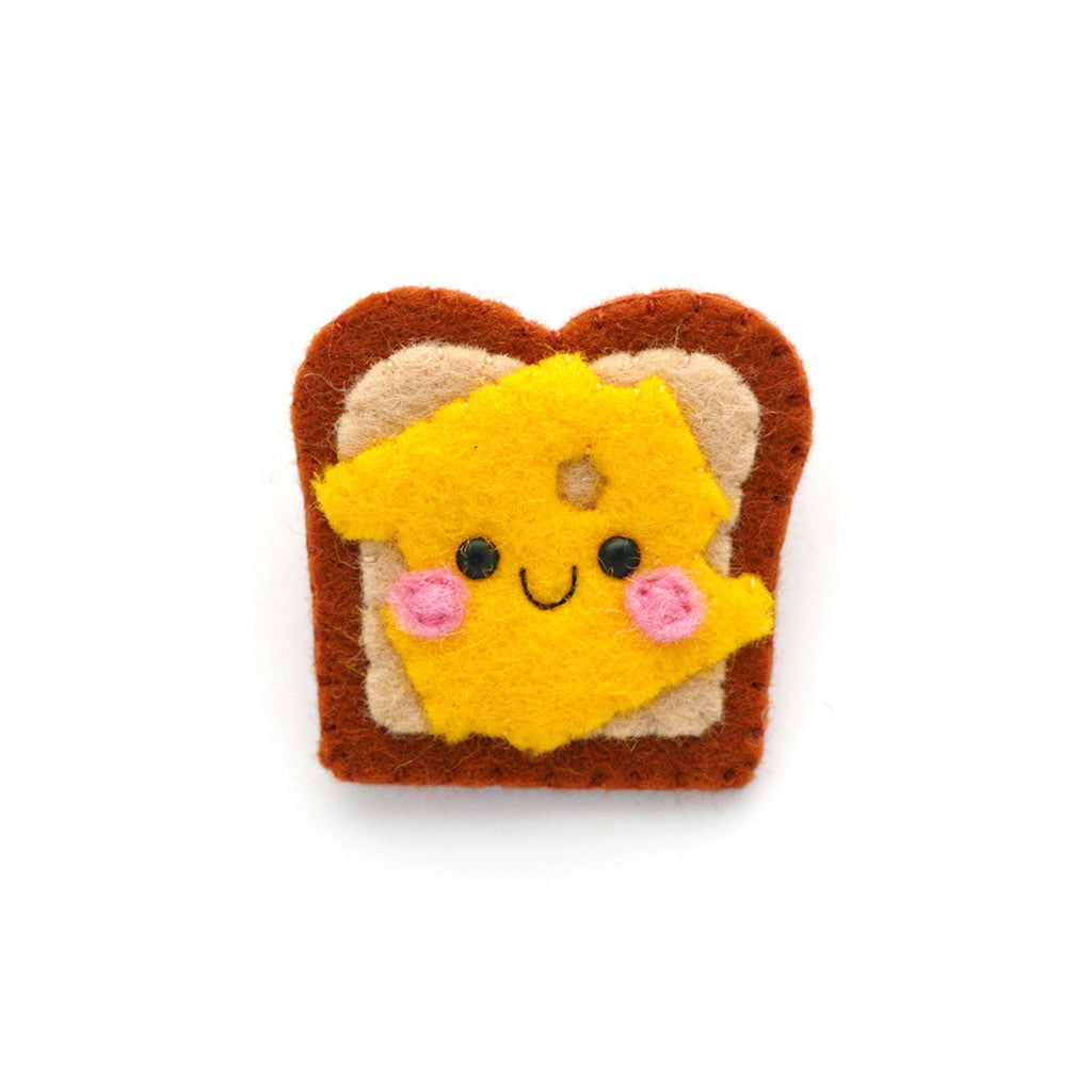 Cheese on Toast Felt Brooch