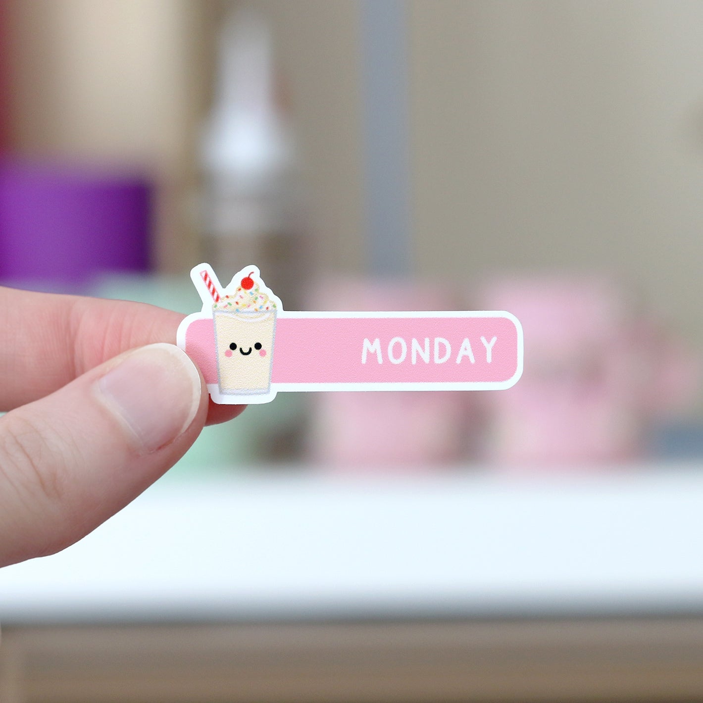 Days of the Week Kawaii Food Sticker Sheet Milkshake Monday