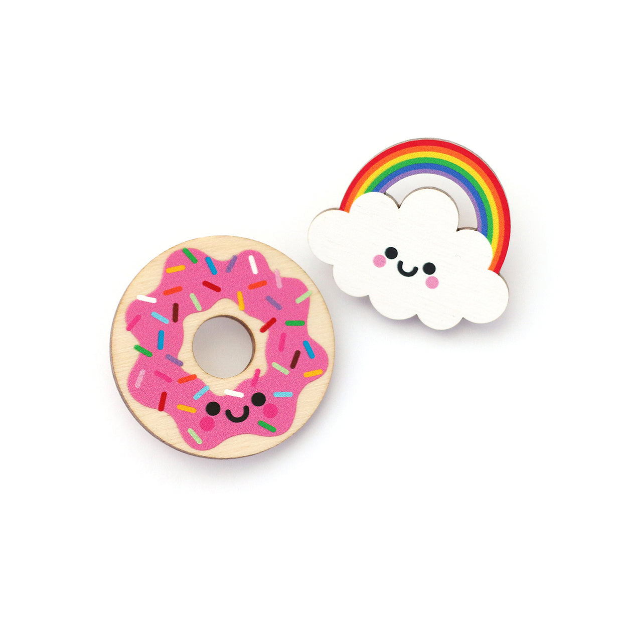 Donut Wooden Pin Badge