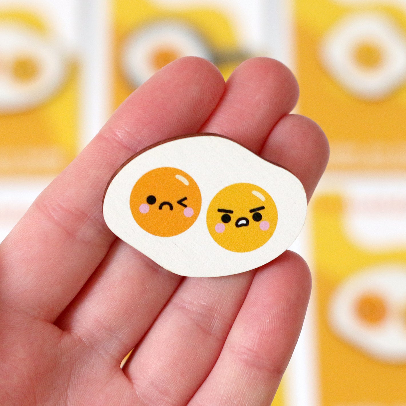 Double Yolk Fried Egg Kawaii Pin Badge