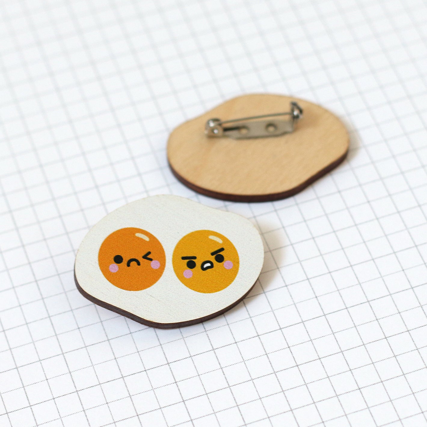 Double Yolk Fried Egg Kawaii Pin Badge