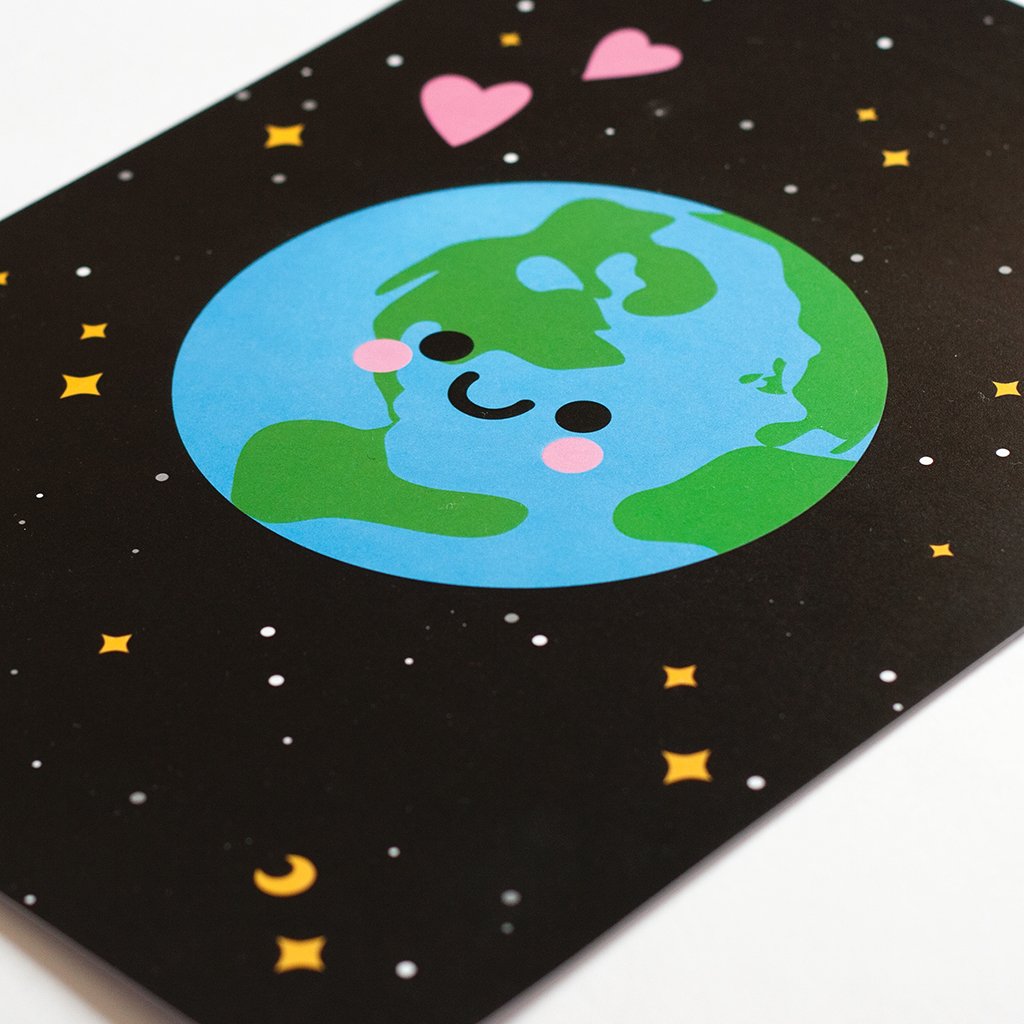 planet earth art print by hannahdoodle