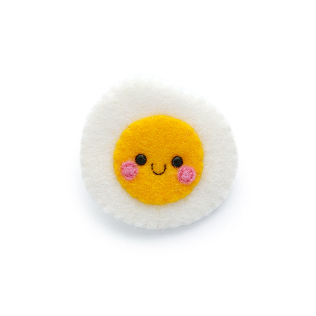 Fried Egg Felt Brooch