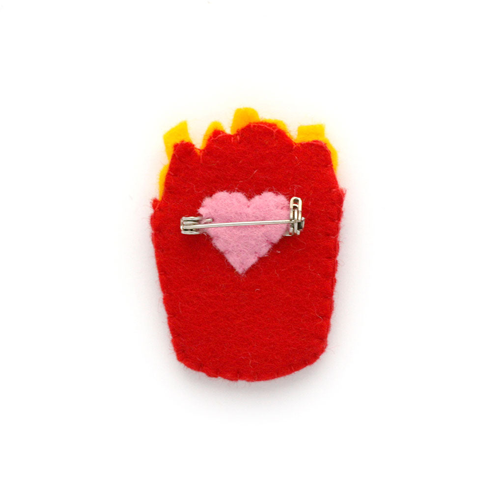 Back of Fries Felt Brooch