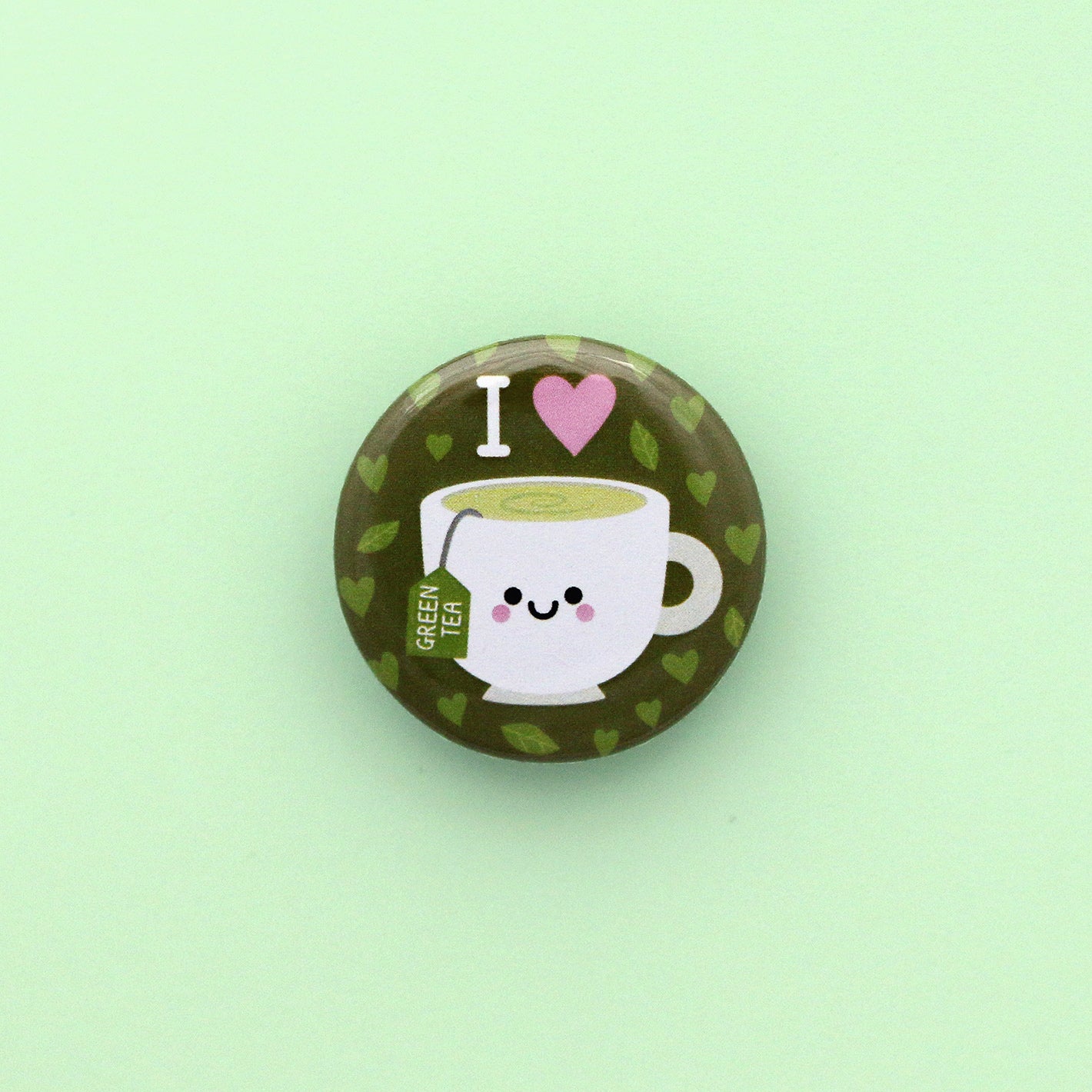 Green Tea Button Badge