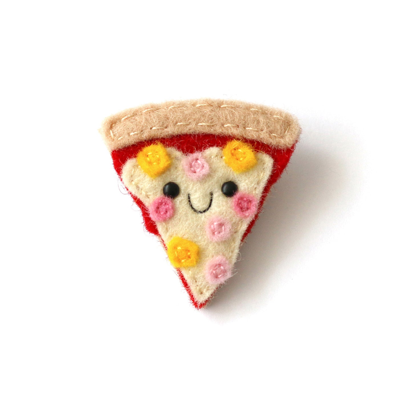Hawaiian Pizza Felt Brooch