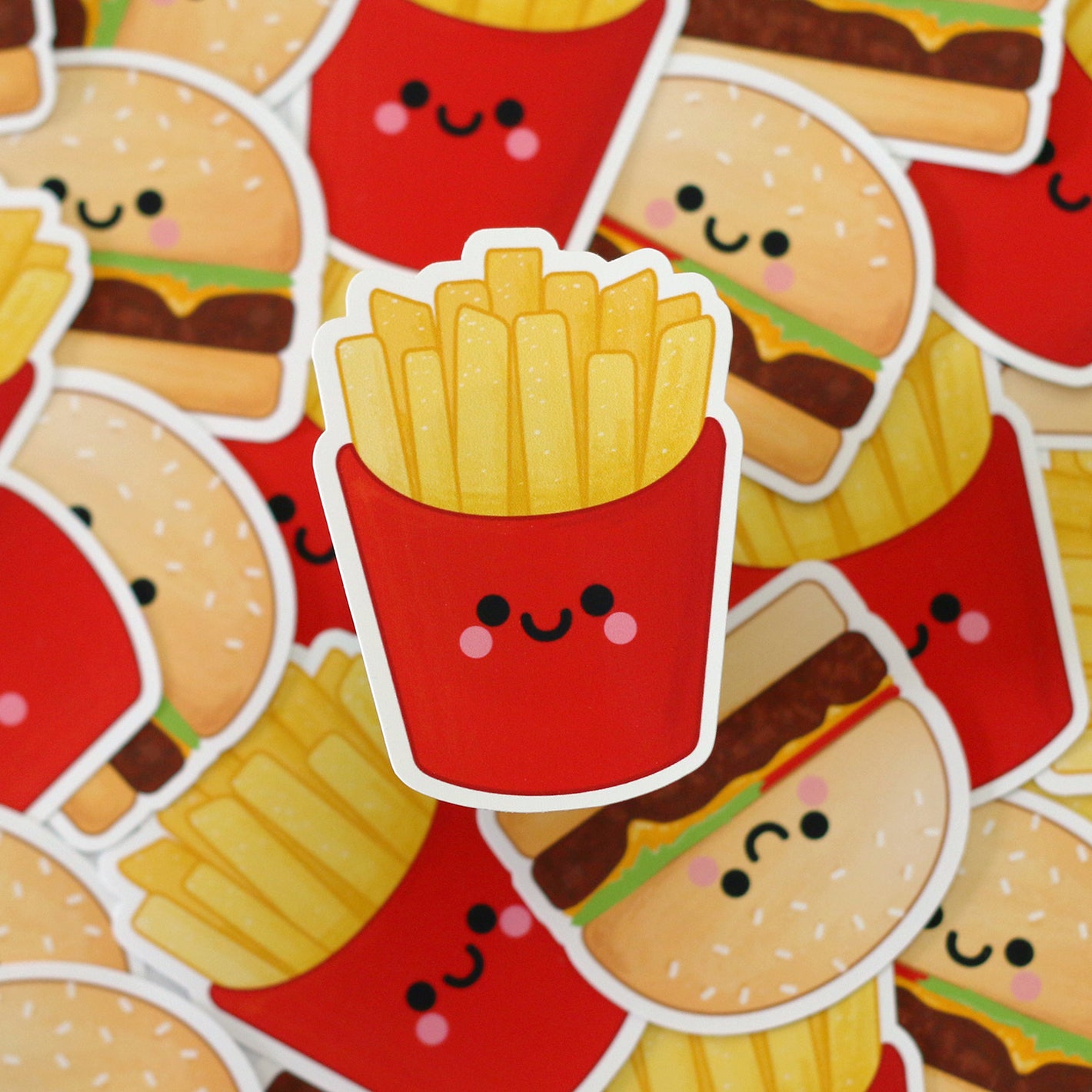 Burger and French Fries Sticker Set