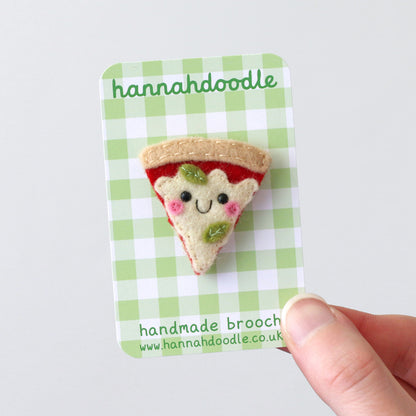 cheese pizza on a green gingham backing card