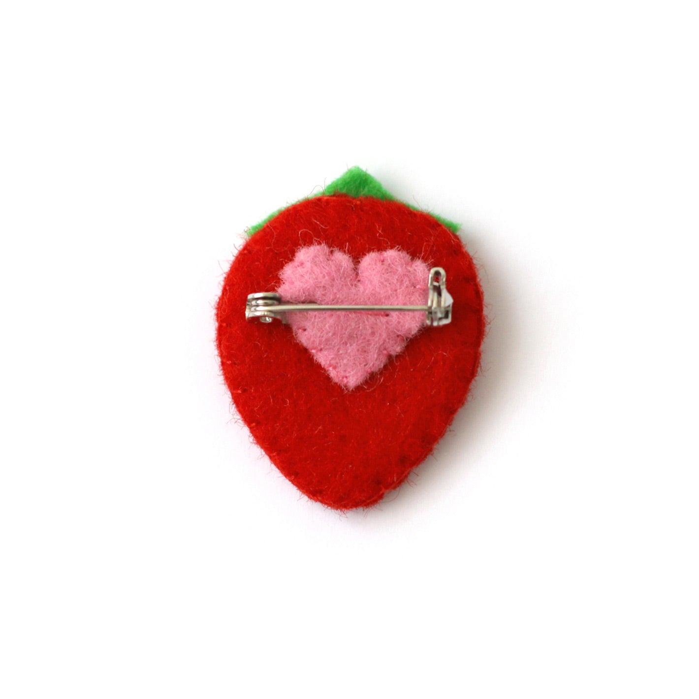 Strawberry Felt Brooch Back