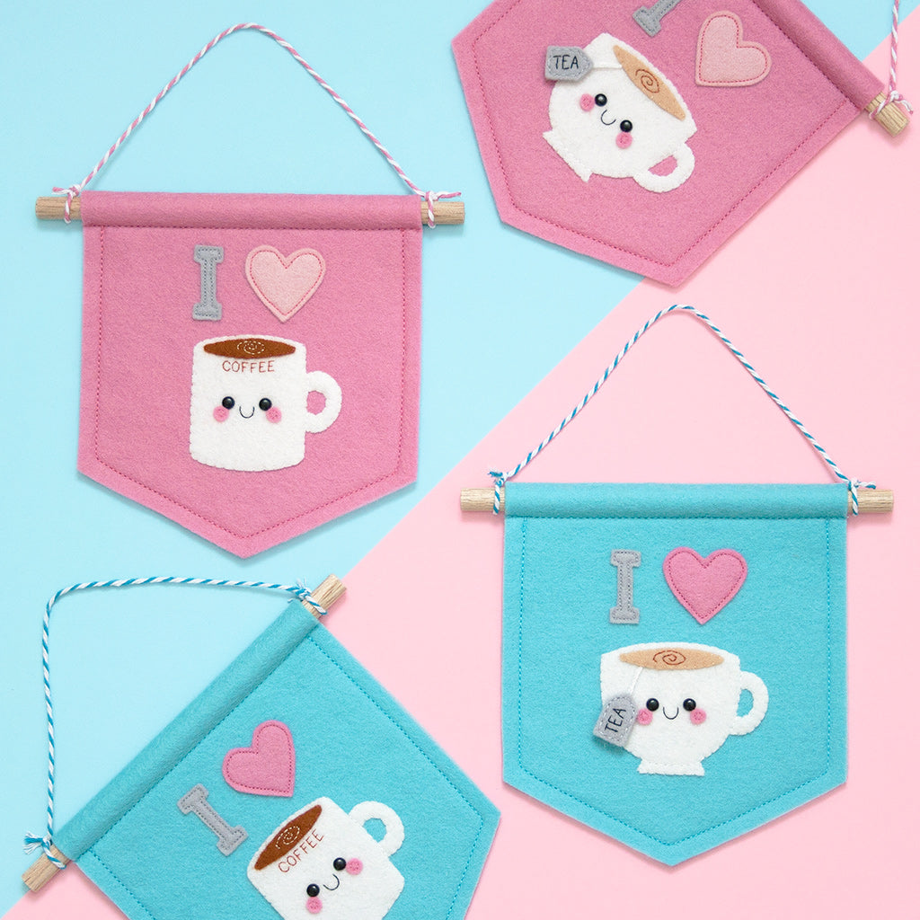 Tea and coffee felt banners by hannahdoodle