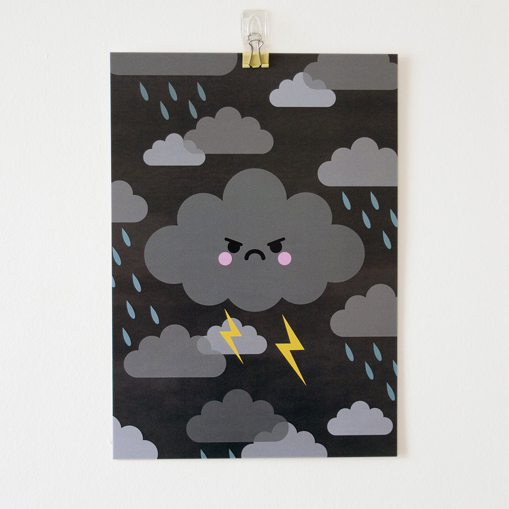 thunder cloud a4 art print by hannahdoodle
