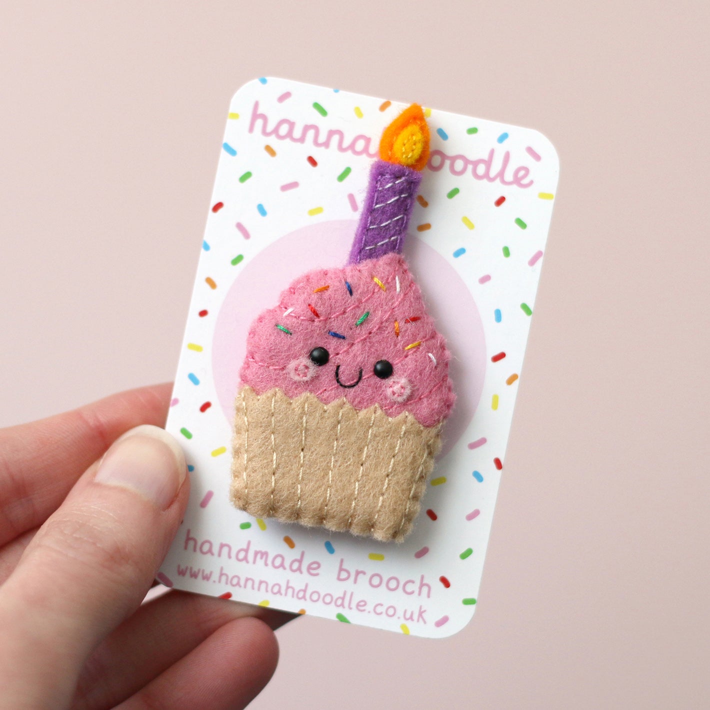 Birthday Cupcake Felt Brooch