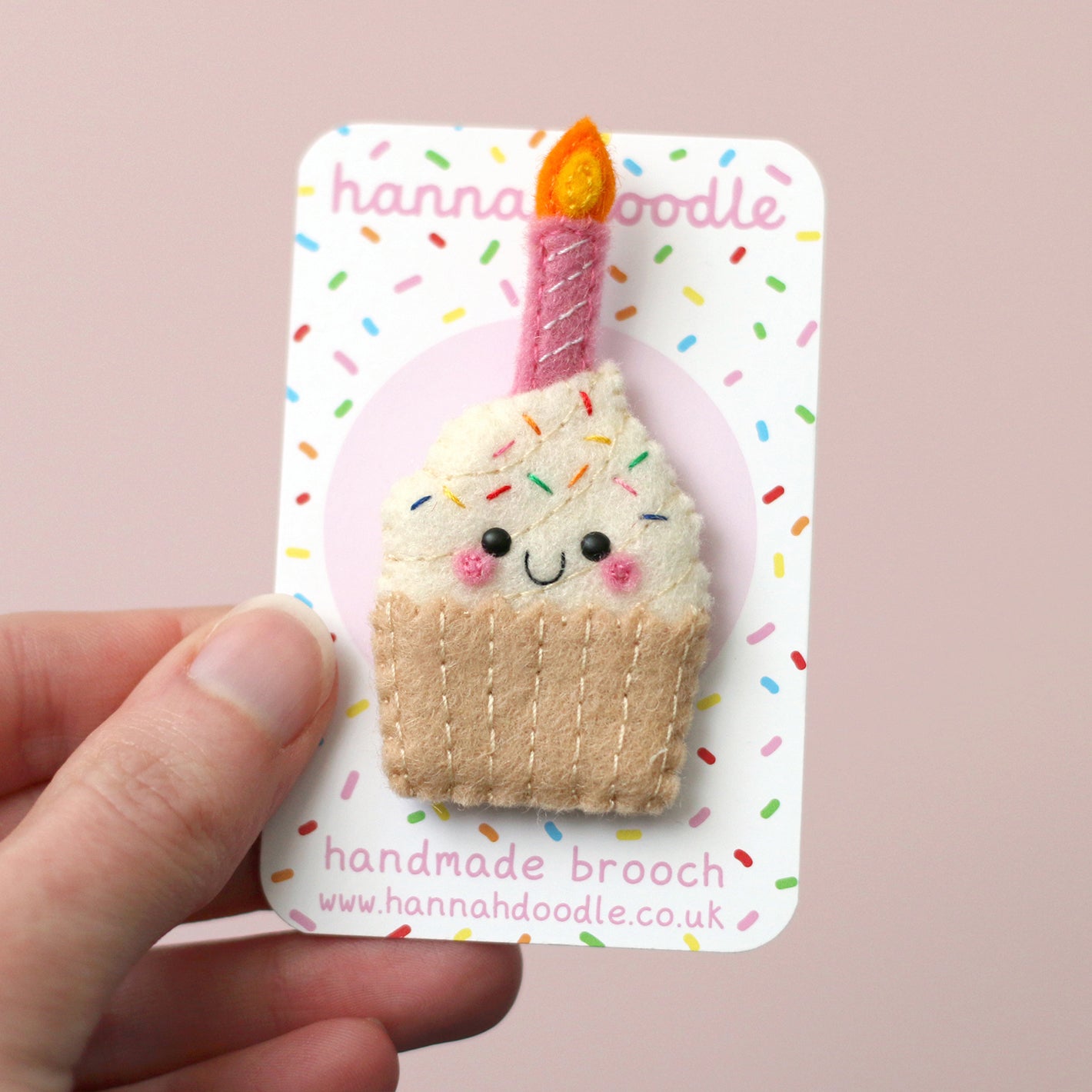 Birthday Cupcake Felt Brooch