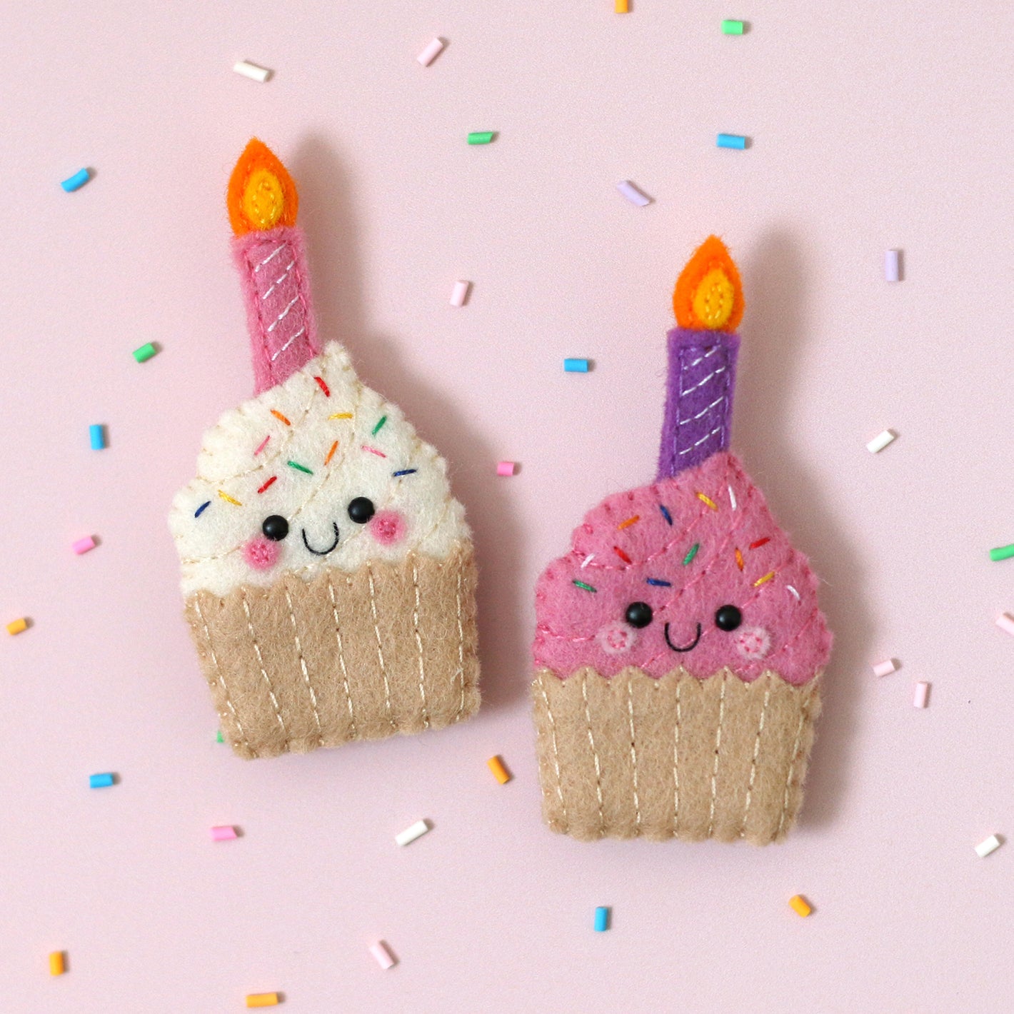 Birthday Cupcake Felt Brooch