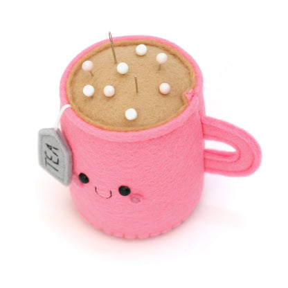 pink teacup pincushion