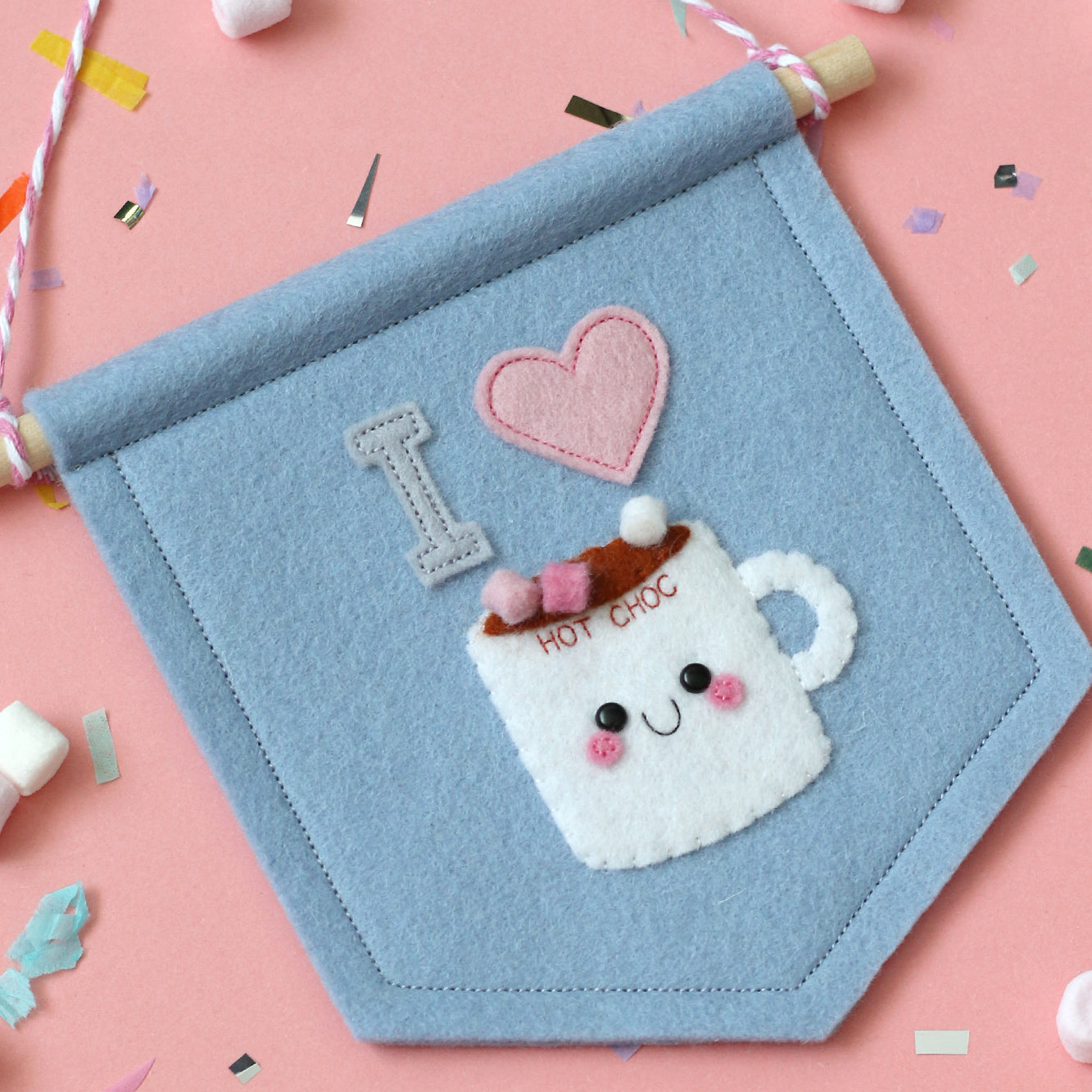 Hot Chocolate Felt Banner by hannahdoodle