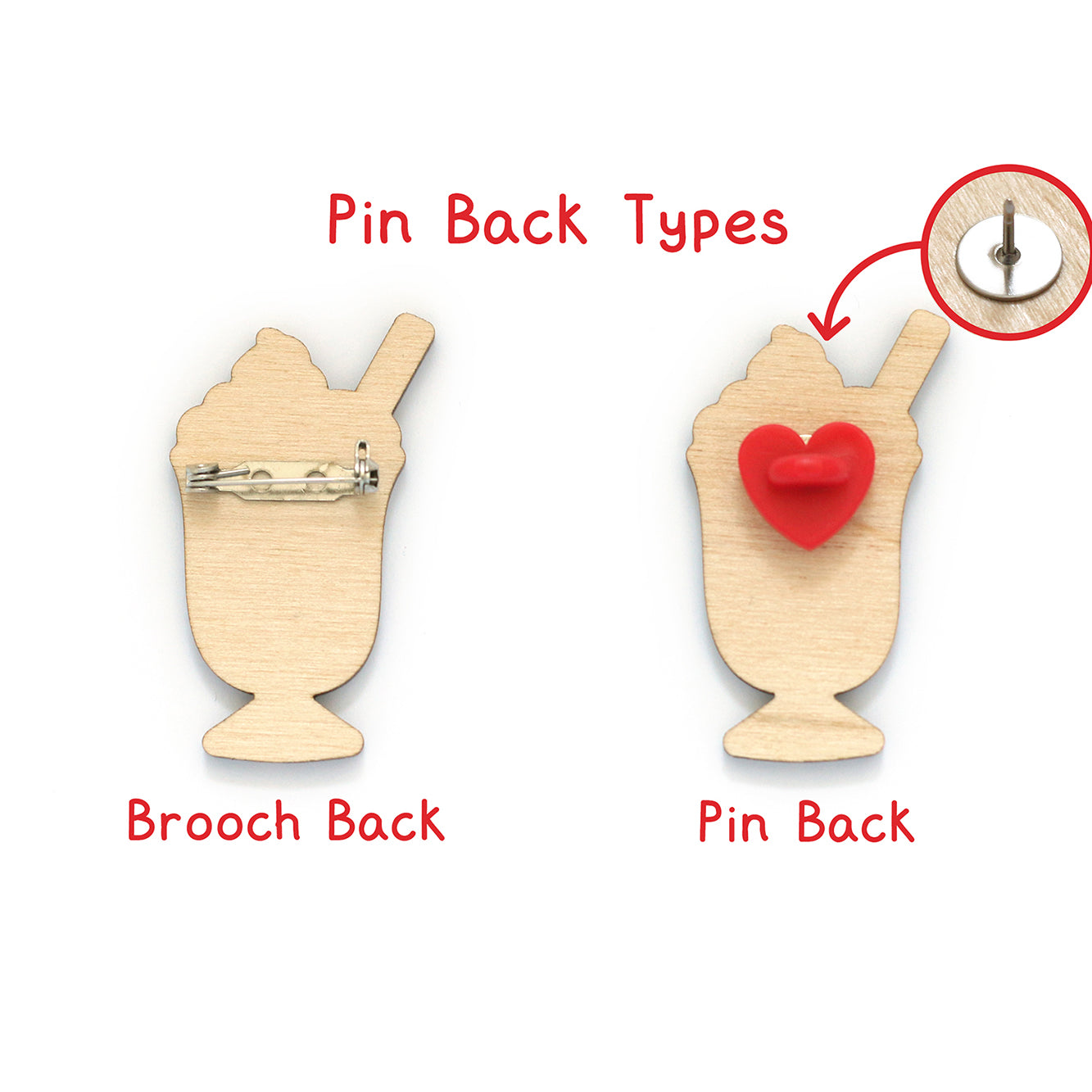 Milkshake Wooden Pin Badge