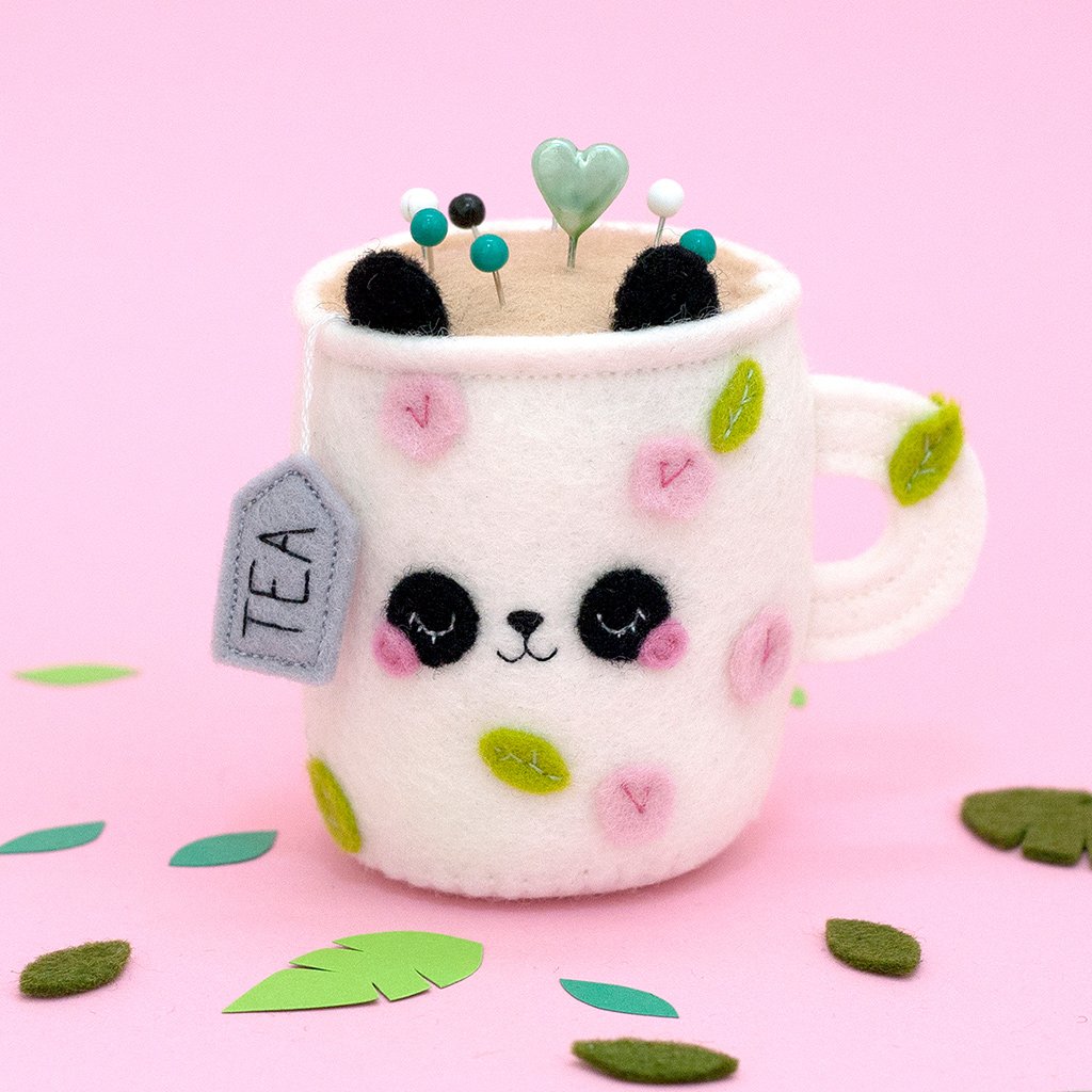 floral panda pincushion