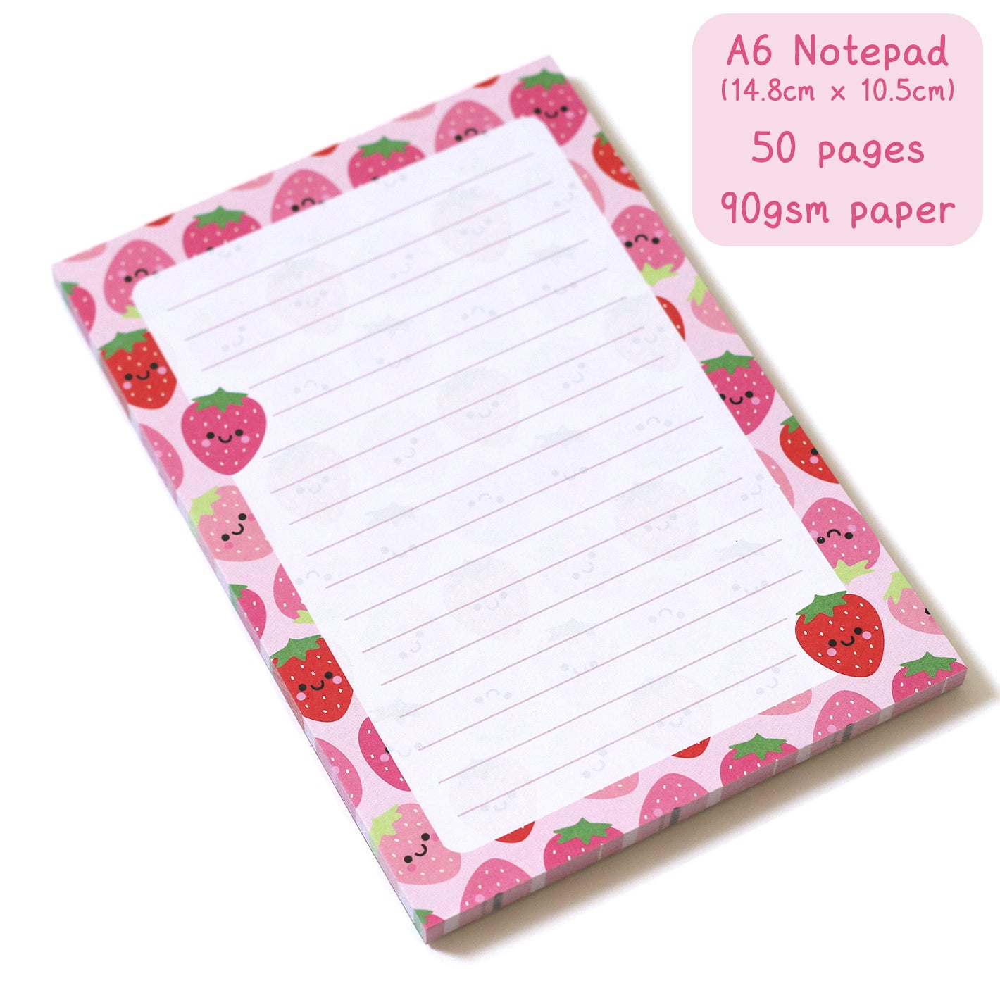 Strawberries Notepad, A6