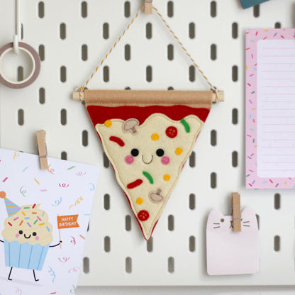Pizza Gift for Pizza Lover Personalised Gift Kawaii Pizza Slice by hannahdoodle