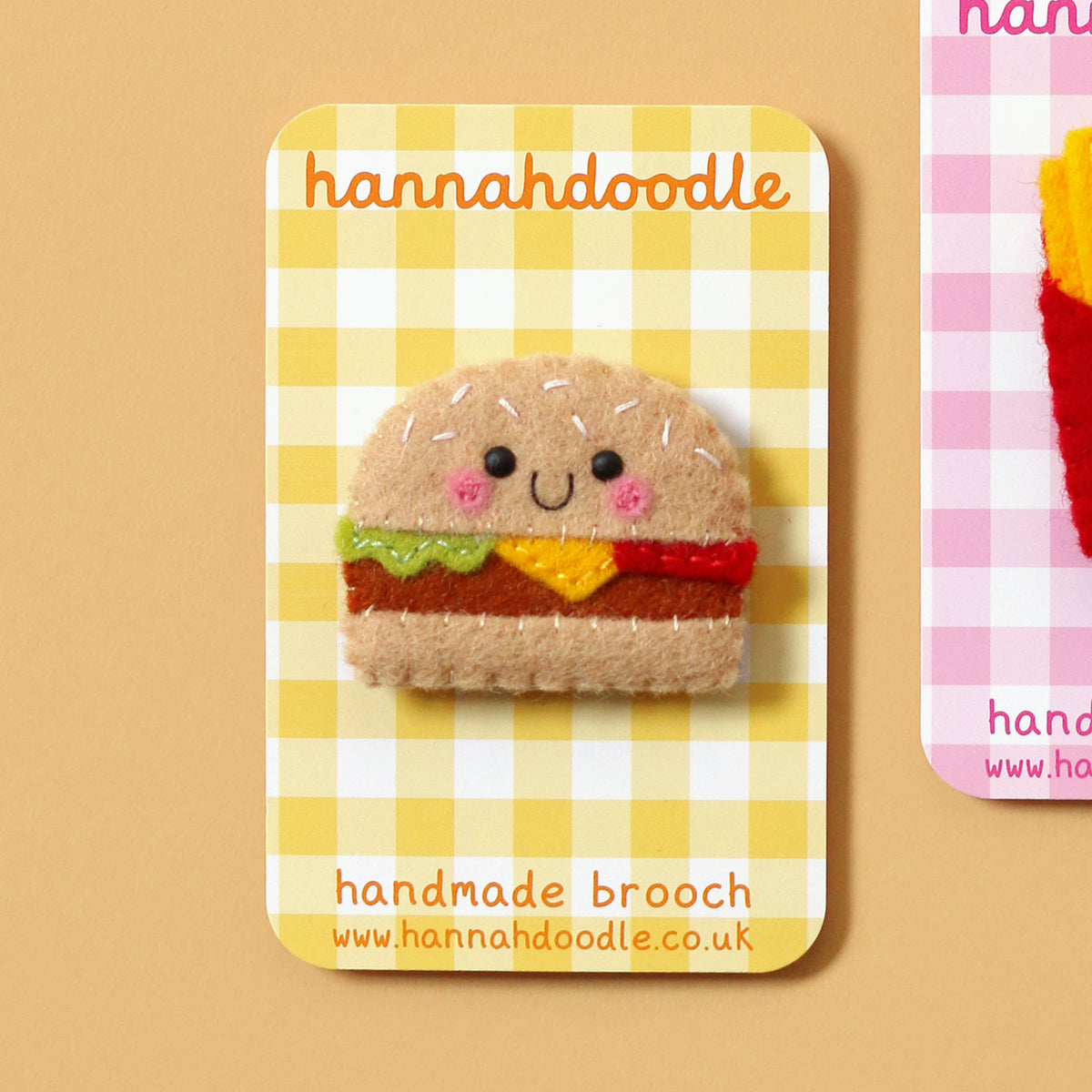 Cheeseburger Felt Brooch
