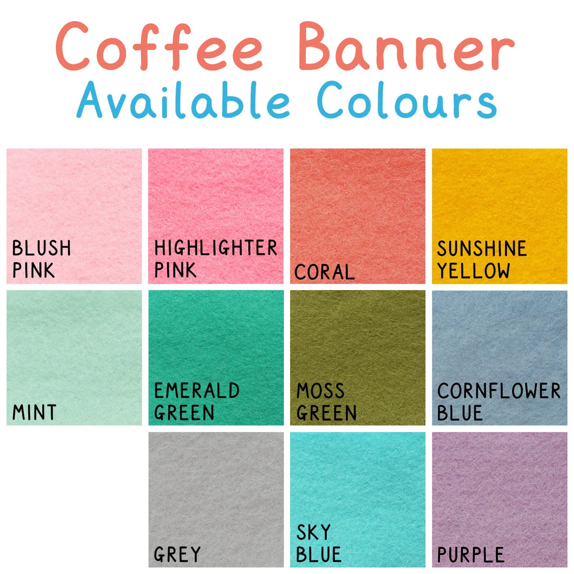 I Love Coffee Banner - Available in 10 colours