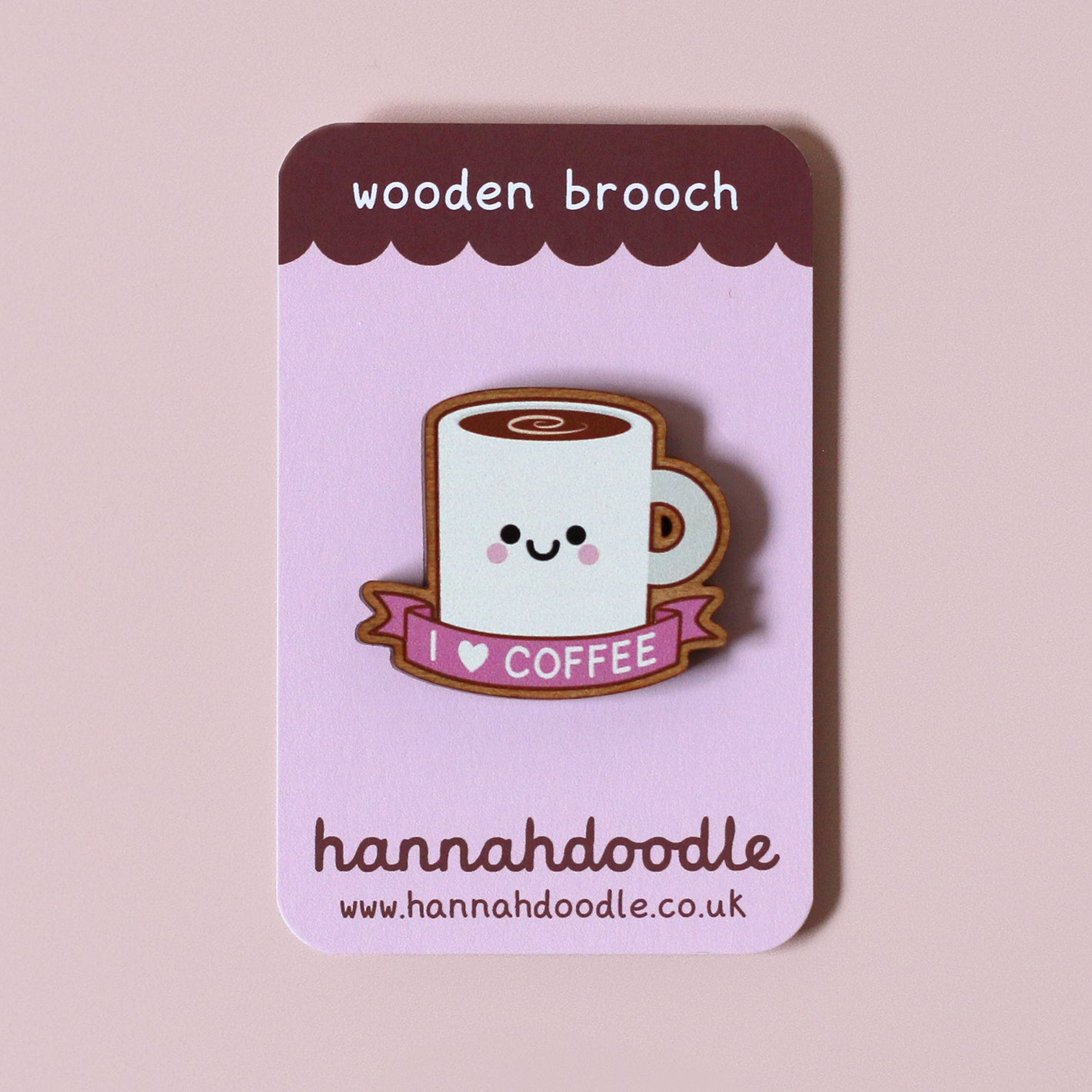 Coffee Wooden Pin Badge