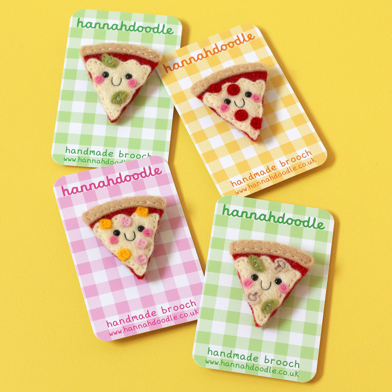 Custom Toppings Pizza Felt Brooch