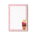 Kawaii Neapolitan Ice Cream Cone A6 notepad with lines for writing