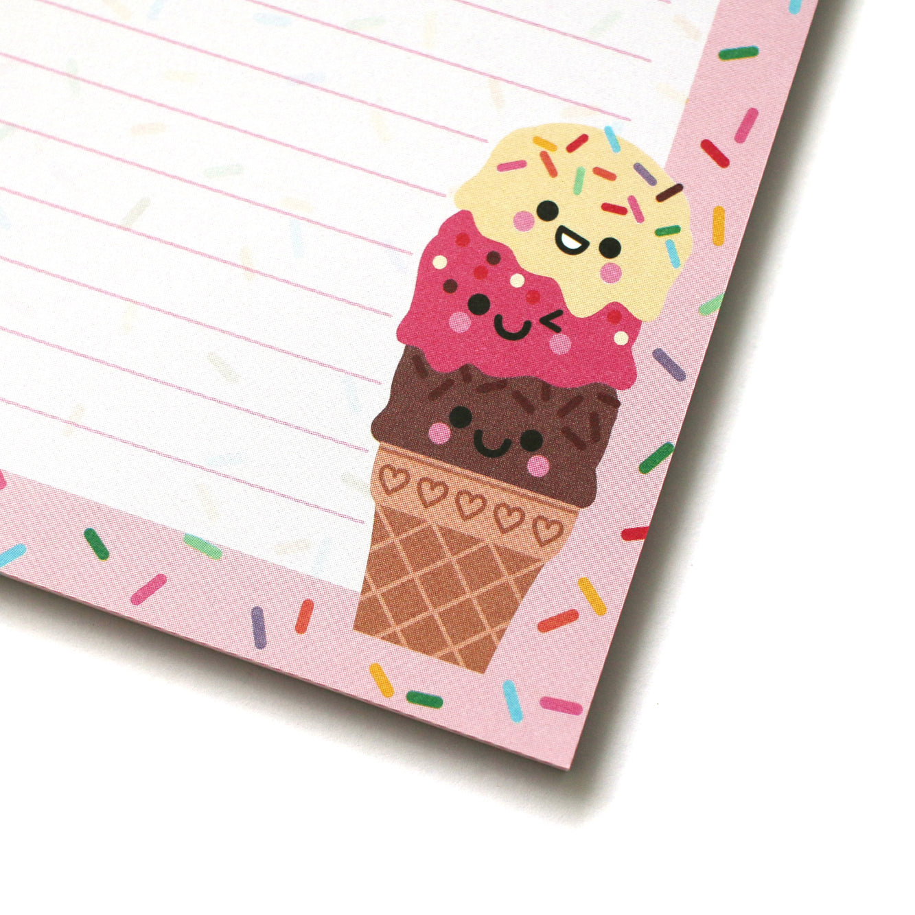 kawaii ice cream notepad with sprinkles by hannahdoodle
