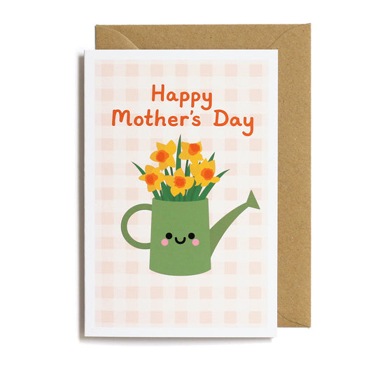 Happy Mother's Day - Daffodil Flowers in Watering Can Card