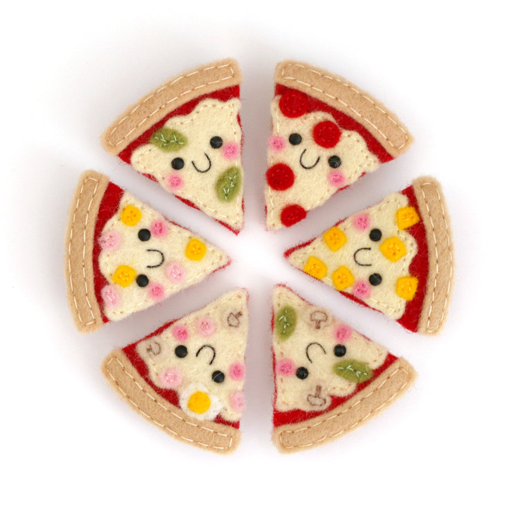 Custom Toppings Pizza Felt Brooch