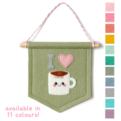 I Love Coffee Banner - Available in 10 colours