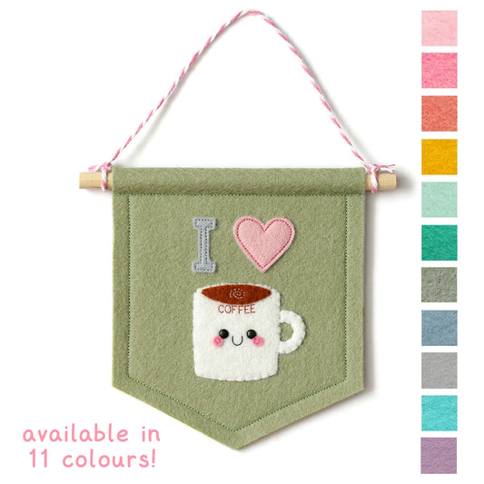 I Love Coffee Banner - Available in 10 colours