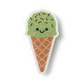 Kawaii Mint Choc Chip Ice Cream Sticker with Sequin Holographic Effect