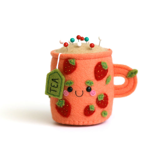 Strawberries Teacup Pincushion