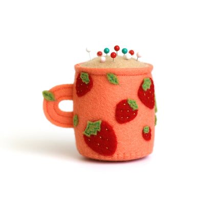 Strawberries Teacup Pincushion