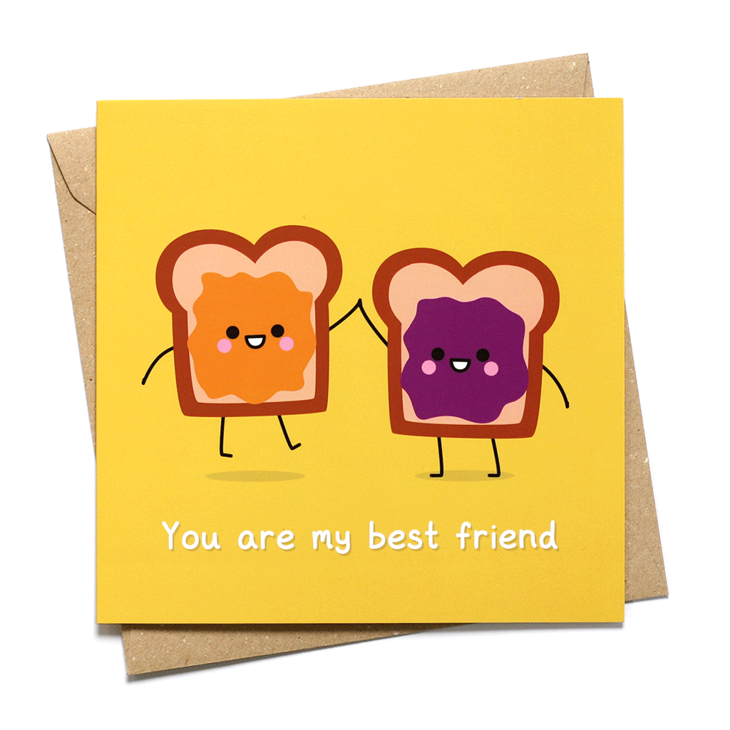 peanut butter and jelly sandwich best friend card