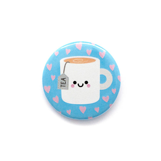 mug of tea button badge