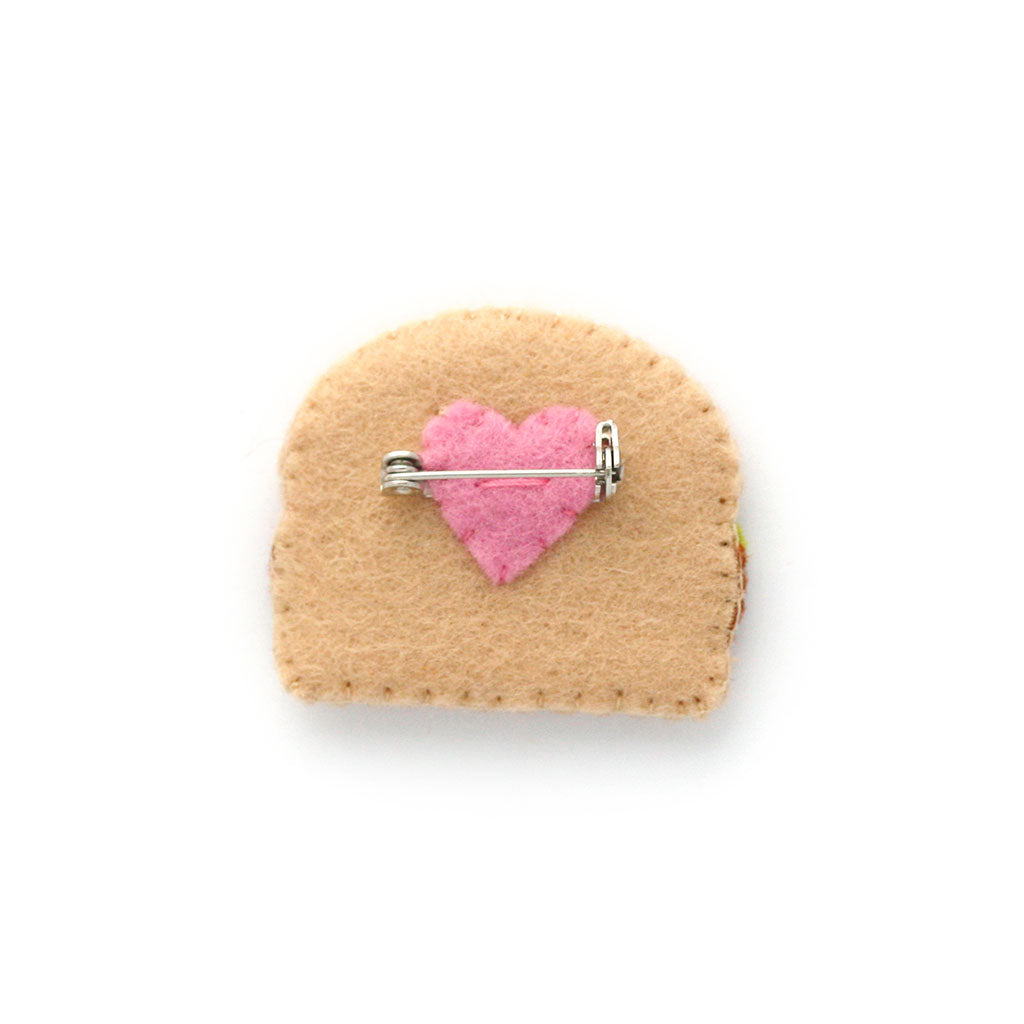 Back of Burger Felt Brooch