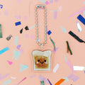 Toast acrylic keychain happy face by hannahdoodle