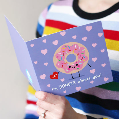 Donuts About You Card, Valentines Card hannahdoodle